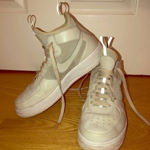 Nike Air Force 1 Women Cream Taupe High Top